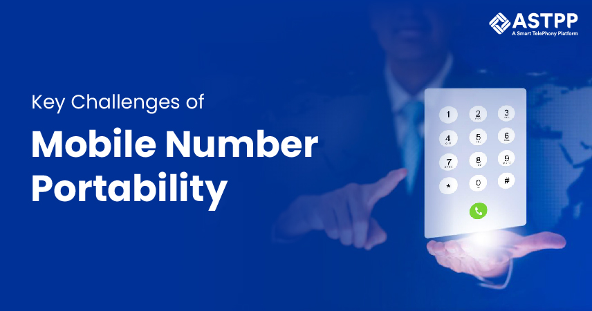 Key Challenges of Mobile Number Portability (MNP) illustrated with a digital keypad and telecom background.