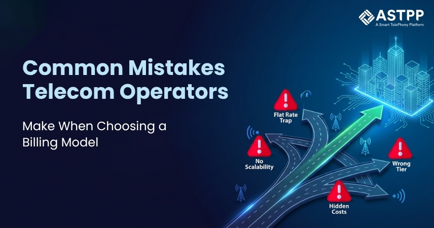 Illustration representing common mistakes telecom operators make when selecting a billing model, including poor scalability planning, inaccurate cost analysis, and mismatched billing strategies.